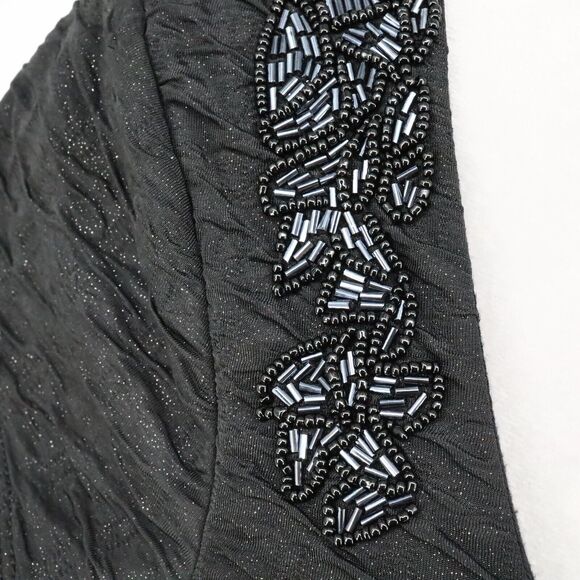 Free People Dress Womens Small Black Beaded Stretch Knit Open Back Fitted Lbd - Picture 10 of 15